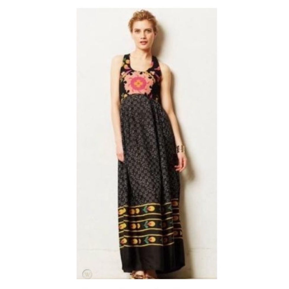 Anthropologie Nanda Silk Maxi Dress by Anupamaa XS